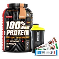 Nutrend 100% Whey Protein, 2250g, ice coffee + shaker Nutrend black-yellow + 3x PROZERO 65g - Kit