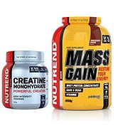 Nutrend Mass Gain, 2250 g, chocolate + cocoa + Nutrend Creatine Monohydrate, 300 g - Protein Set