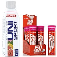 Nutrend, Unisport 1000 ml, pink grapefruit + Isodrinx TABS, 12 tablets, orange - Protein Set