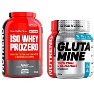 Nutrend ISO Whey Prozero, 2250g, Strawberry Cheesecake + Glutamine, 300g - Kit