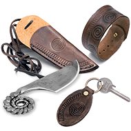 Forged Celtic knife Mini ram with scabbard, bracelet and key ring - Hunting Knife