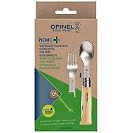 OPINEL Picnic+ (spoon, fork, napkin - including knife N°08 - beech) - Camping Cutlery