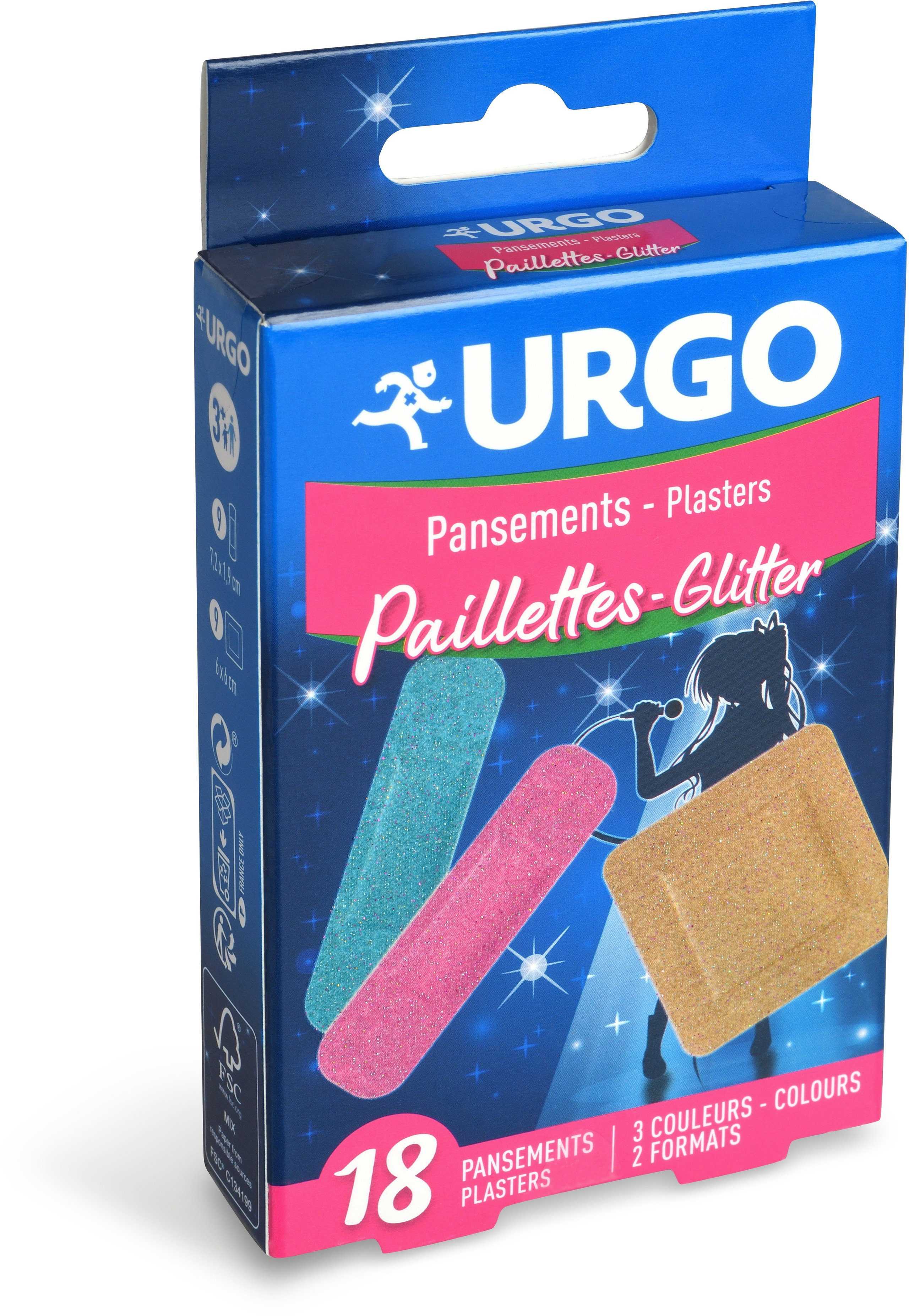 Urgo Glitter Glitter Baby Patches 18 pcs - Plaster
