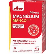 Vitar Magnesium 400 mg + vit. B6 + vit. C mango, 20 sachets - Magnesium