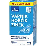 Vitar Calcium, magnesium, zinc + vit. D3 and K1, 100 + 50 tablets - Calcium