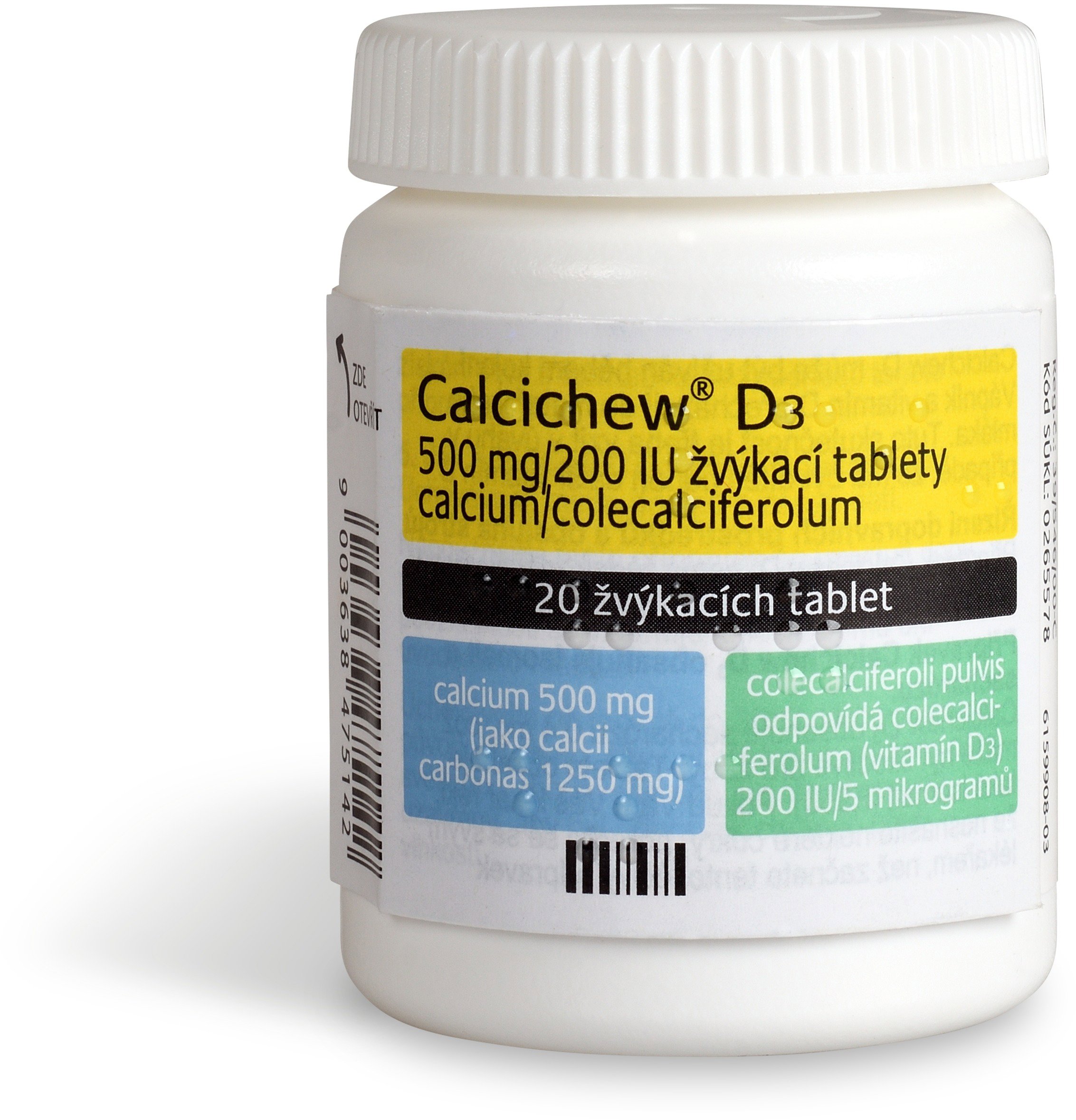 Calcichew D3 500 mg/200 IU 20 chewable tablets - Medicinal Product