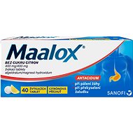 Maalox sugar free lemon 40 chewable tablets - Medicinal Product