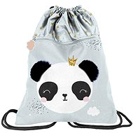 PASO backpack duffle bag with front pocket Panda with crown - Drawstring Bag