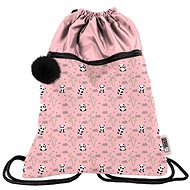 PASO backpack sack bag with front pocket Panda pink - Drawstring Bag