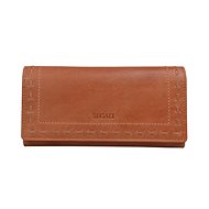 Women's leather wallet SEGALI 7052 cognac - Wallet