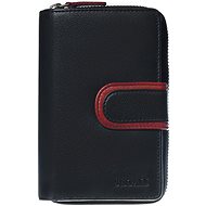 Women's leather wallet SEGALI 1619 B black/red - Wallet