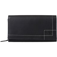 Women's leather wallet SEGALI 07 black - Wallet