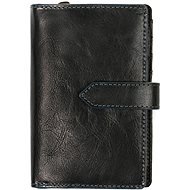 Dámska kožená peňaženka SEGALI 3743 čierna/modrá - Peňaženka