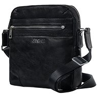 Men's leather bag Segali 346 black - Shoulder Bag