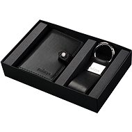 Pularys gift set men's leather wallet Hiker and keyring black - Wallet