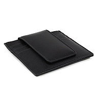 Arwel Halvard black leather document wallet with clip - Wallet