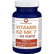 Pharma Activ Vitamin K2 MK7 + D3 Forte 1000 I. U. 125 tablets - Vitamin D3