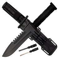 Pronett XJ4735 Tactical knife with flint, whistle, sharpener, 31 cm - Military Knife