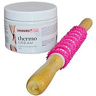 Adonis Massage roller wood/rubber with THERMO support cream - Massage Roller