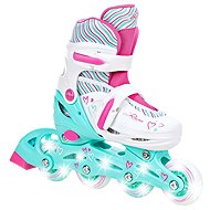 Raven Loret Mint/Pink LED light-up wheels 27–30 - Roller Skates