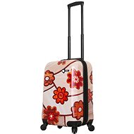 MIA TORO M1355 Ricci Wood Mosaic Flowers S - Suitcase