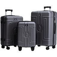 ROWEX Extra odolný cestovní kufr s TSA zámkem Casolver, šedočerná, set kufrů (3 ks) - Case Set