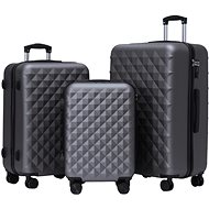 ROWEX Extra durable travel case with TSA lock Crystal, grey-black, set of cases (3 pcs) - Case Set