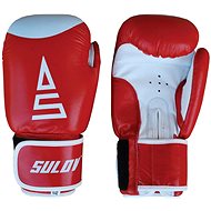 Sulov Boxing gloves leather 8 oz., red and white - Boxing Gloves