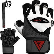 RDX Fitness Gloves Leather White/Black M - Workout Gloves