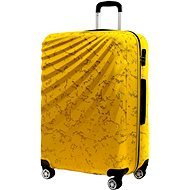 ROWEX Velký rodinný cestovní kufr Pulse žíhaný, žlutá žíhaná, 77 × 47 × 33 cm (109 l) - Cestovní kufr