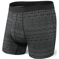 Saxx Platinum Boxer Brief Fly, Black Pattern Band - Boxer Briefs