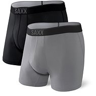 SAXX QUEST BOXER BRIEF FLY 2PK black/dk charcoal II M - Boxer Briefs