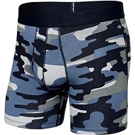 Saxx Droptemp Cooling Cotton Boxer Brief Fly Tidal Camo-Blue L - Boxer Briefs