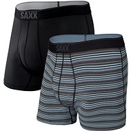 Saxx Quest Quick Dry Mesh Boxer Brief Fly 2Pk Sunrise Stripe/Black Ii - Boxer Briefs