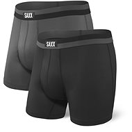 Saxx Sport Mesh Boxer Brief Fly 2Pk Black/Graphite M - Boxer Briefs