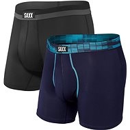 Saxx Sport Mesh Boxer Brief Fly 2Pk Navy Digi Bottom/Black - Boxer Briefs