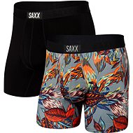 Saxx Ultra Super Soft Boxer Brief Fly 2Pk Exotic Leaves/Black S - Boxer Briefs
