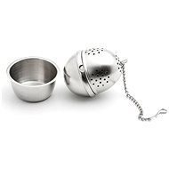 Weis Stainless Steel Egg Shaped Tea Strainer with Drip Tray - Tea Strainer