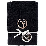 Sleep well 70x140cm / embroidery yoga - dancer / black - Bath Towel