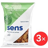 SENS Protein chips with cricket protein 3 x 80g, garlic & herbs - Dried Insects