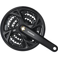 Shimano ACERA FC-M371 4-Arm 3x9-Speed, 175mm, 48x36x26T with Cover, Black - Bike Crank