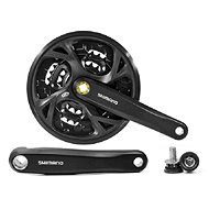 Shimano ACERA FC-M371 Chainset, 3x9-Speed, 175mm 44x32x22T, with Cover, Black - Bike Crank