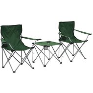 Camping table and chairs set of 3 pieces green - Camping Set
