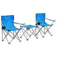 Camping table and chairs set of 3 pieces blue - Camping Set