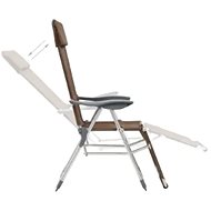 Folding camping chairs 2 pcs with footrest taupe aluminium - Camping Chair