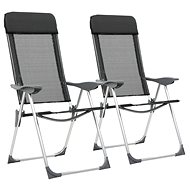 Folding aluminium camping chairs 2 pcs black - Camping Chair