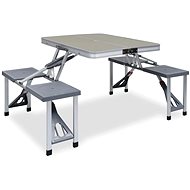 Folding camping table with 4 seats steel aluminium - Camping Table