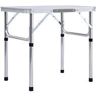 Skladací kempingový stôl biely hliník 60 × 45 cm - Kempingový stôl