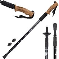 Nordic Walking with ergonomic, cork handle, 135 cm, 2 pcs, black - Nordic Walking Poles
