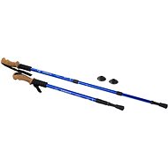Nordic Walking with ergonomic, cork handle, 135 cm, 2 pcs, blue - Nordic Walking Poles
